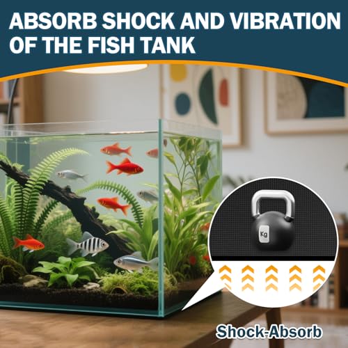 2 Packs 23.6 x 15 Inch Aquarium Fish Tank Leveling Pad, 6mm Thick Foam Fish Tank Mat Non-Slip Neoprene Foam Shockproof Easy Cut for Water Stable Floor Protection Black - size: 23 x 15 Inch, style: Adhesive-backed