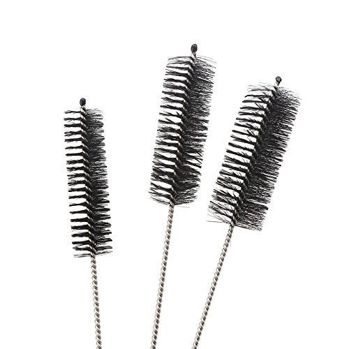DECORA 10 Pieces Nylon Cleaning Bottle Brush Pipe Cleaning Brushes Tube Brushes Tube Bottle Straw Washing Cleaner Bristle Kit Tool Black - color: Black