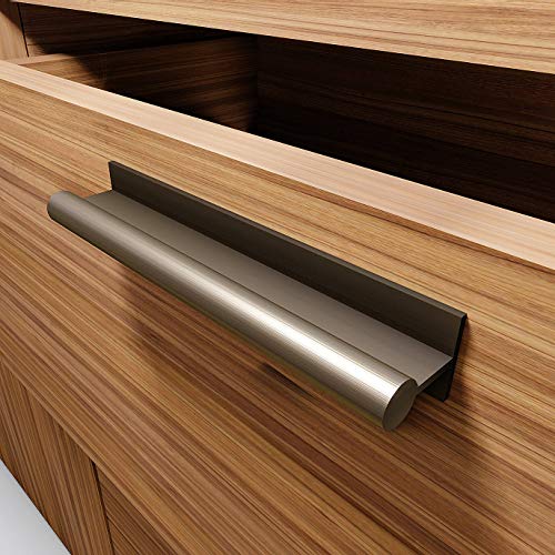 HRX Self-Adhesive Edge Fingerpull Door Handle - Easy to Install Screwless Peel and Stick on Glass, Wood, Metal, Plastic - Sliding Doors Knob for Kitchen Fronts, Drawers & Dressers Panels - 2 Pack - color: Stainless