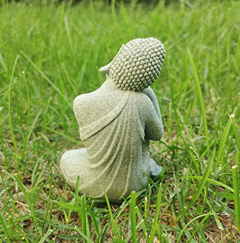 livelyfish Mini Buddha Statue Meditating Natural Sandstone Buda Sculptures Ornament for 10 Gallon & Under Fish Tanks, Aquarium Decorations Home Zen Garden Bonsai Decor, Gifts (Meditation-Small) - size: A-Small
