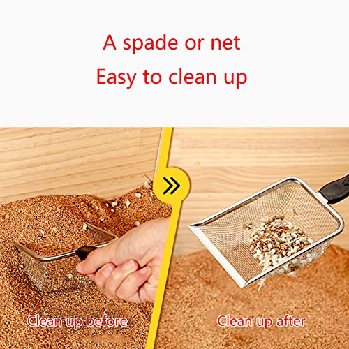 Scoops Terrarium Bedding Substrate Sand Sifter 2mm Stainless Steel Fine Mesh Small Pet Cage Shovel Scooper for Bedding Bearded Dragon Scoops