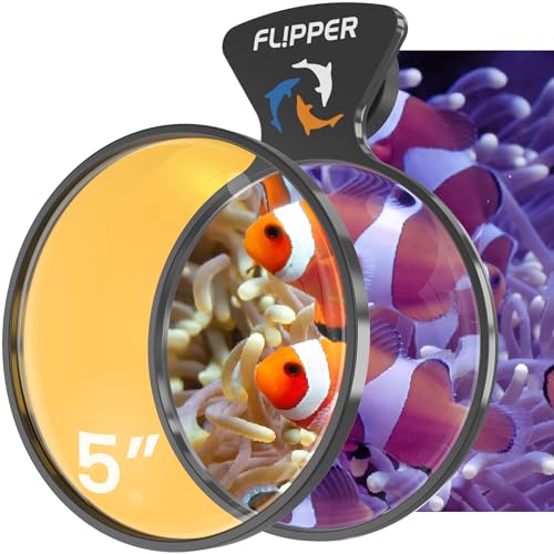 Flipper DeepSee Viewer Orange Magnifying Glass Lens Attachment for Flipper Deepsee MAX 5" Magnetic Aquarium Glass Magnifier - Ideal for Full Color Coral and Reef Pictures & Film Photography - Black - color: Black, size: MAX 5"