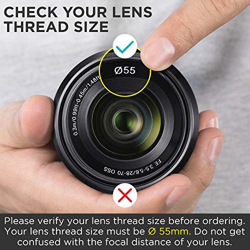 Altura Photo 55MM 0.43x HD Wide Angle Lens with Macro - Attaches to 55MM Filter Thread (Not Camera Body) Camera Accessories for Nikon DX NIKKOR 18-55mm f/3.5-5.6G VR DSLR & Sony E Mirrorless Lenses - size: 55MM