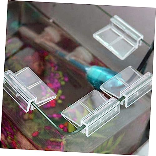 Happyyami 8pcs Acrylic Aquarium Lid Support Racks for Tanks Fish Tank Cover Clips to Prevent Fish Jumping and Safe Design for Optimal Temperature Control