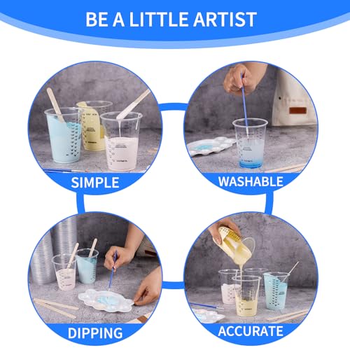 JNWINOG 100-Pack Clear Plastic Measuring Cups – Graduated Disposable Mixing Cups for Paint, Resin, Epoxy & Kitchen Use | Durable, Leak-Resistant & Precise Cups for DIY, Crafts, Baking & Labs
