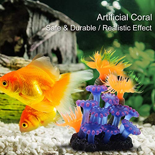 TOPINCN Artificial, Simulation Plant Luminous Silicone Sea Anemone for Fish Landscape Decoration Aquarium Ornaments(2.4 * 2.0 * 3.1inch)