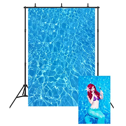 AOFOTO 5x7ft Shining Blue Sea Water Ripple Background Surface of Swimming Pool Photography Backdrop Ocean Marine Style Adult Kid Baby Boy Girl Portrait Photoshoot Studio Props Video Drape - size: 5x7ft