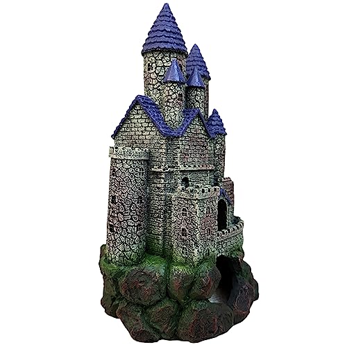 SLOCME Aquarium Middle Ages Resin Castle Decorations - Fish Tank Gothic Castle Hiding Cave Ornament