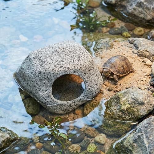 SpringSmart Aquarium Hideaway Rock Cave for Aquatic Pets to Breed, Play and Rest, Safe and Non-Toxic Ceramic Fish Tank Ornaments, Decor Stone for Betta