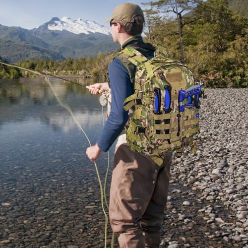 Lightweight Fishing Tackle Backpack Professional Water-Resistant All-in-One Rod Holder & Gear Storage - color: C-camouflage