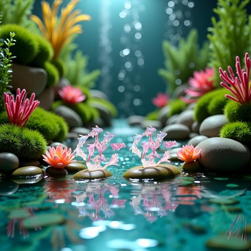 200Pcs Multicolour Cute Mini Shiny Miniature Resin Goldfish Figurines, DIY Terrarium Crafts Ornament Accessories, Mini Gardens Decor, Fairy Garden Accessories Ornament, Garden Sculptures and Statues