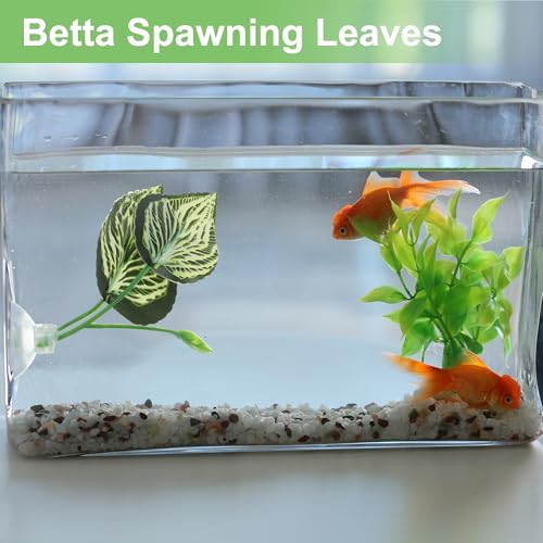 Betta Fish Leaf, Natural Habitat Simulation for Betta Spawnings Grounds, Betta Spawnings Leaves, Resting Bed, Large & Small Leaves, Yellow Green