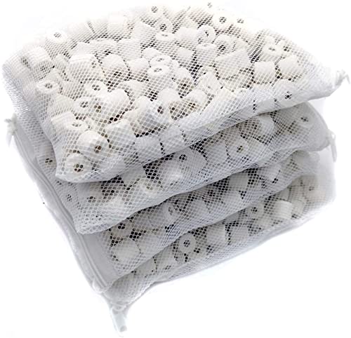 Wave Point Bio Ceramic Rings Aquarium Filter Media with Free Mesh Bag for Freshwater Saltwater Fish Tank Pond Shrimp Canister Filter (15 lbs (15 Bags)) - size: 15 lbs (15 bags)