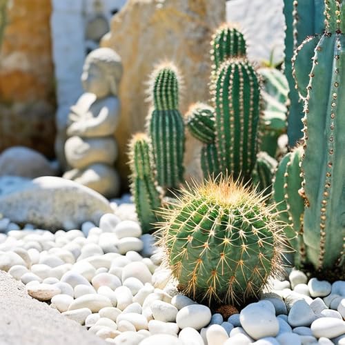 Pebbles for Plants, 5lbs White Pebbles 1-2 Inch Decorative River Rocks for Indoor Planters, High Polished Stones for Vase Filler Fish Tank Landscaping Garden - size: 1-2 inch, style: 5 lbs