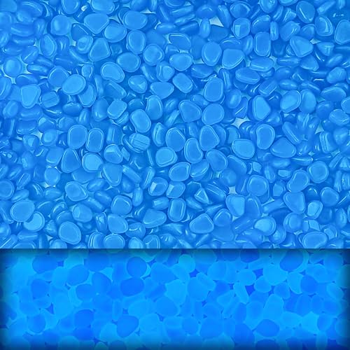 900pcs Glow in the Dark Rocks for Outdoor Garden & Aquarium – Blue Luminous Stones for Landscaping, Pathway, Patio, Driveway, Walkway, Fish Tank, Plant Pots - color: Blue