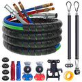 CheeMuii 15FT Semi Truck Air Line Kit with Gladhand Holder and Springs Kit Red & Blue Air Brake Hoses and 7 Way Trailer Cord 3-in-1 Air Lines Set for Semi Truck Trailer Tractor - size: 15FT-Red&Blue