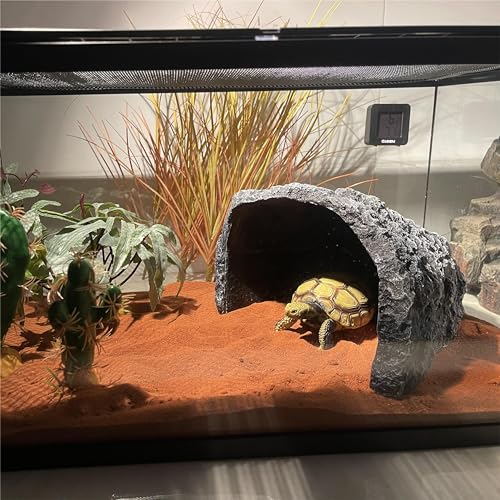 Large Realistic Rock Reptile Hide Cave, Terrarium Aquarium Decor Hideout for Bearded Dragons, Lizards, Snakes, Geckos, Turtles & Tortoises