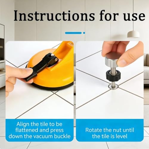 Adjustable Height Setter - Professional Countertop Leveling Tool, Floor Gap Fixer Tool, Floor & Countertop Gap Tightener Suit for Granite, Marble, Quartz Slabs with Vacuum Lifting Clamps Rubber (1pc)