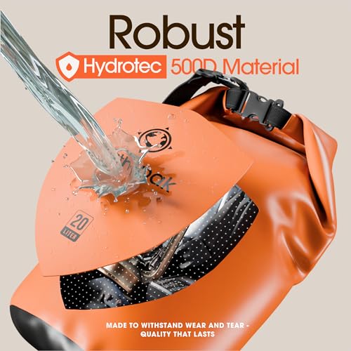 Earth Pak Waterproof Dry Bag - Roll Top Waterproof Backpack Sack Keeps Gear Dry for Kayak with Waterproof Phone Case - color: Orange, size: 10L
