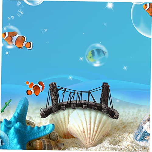 FRCOLOR Fish Tank Landscaping Bridge Water Tank Fish Hideaway Turtle Climbing Platform Miniature Glass Ornaments Reptile Decor Tank Decor Landscape Decoration Resin Aquarium Fish Skin