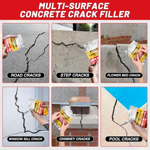 Asphalt Crack Sealant, Cement Crack Filler, High Elasticity Self Leveling Caulking Glue, Waterproof Concrete Repair for Driveways, Walkway, Patio, Joint, Indoor and Outdoor (2 Pack - 2.2LB) - style: 2 Pack - 2.2LB
