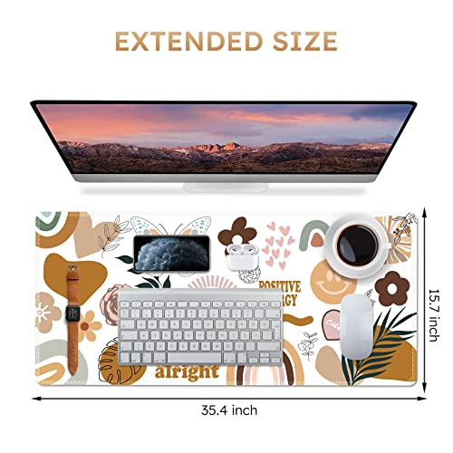 iCasso Desk Mat, Large Gaming Mouse Pad, XXL Desk Pad Stable Rubber Base Mousepad with Stitched Edges, Computer Keyboard Mat for Work, Game, Office, Home -Sticker - color: Sticker