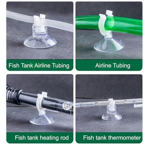 Aquarium Suction Cup Clips Set Fish Tank Air Line Holder Clear Plastic for Glass Fish Supples and Fish Tank Clear Airline Tubing Decorations Shrimp Nests and Reptile - size: Φ0.39in/10mm