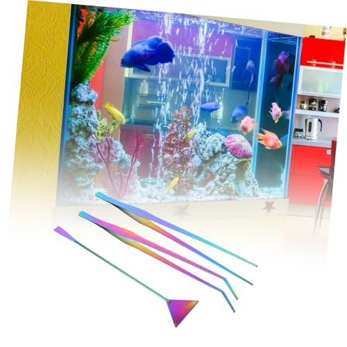 3pcs Stainless Steel Aquarium Tools Set Spatula Tweezers for Aquarium Cleaning Aquascaping