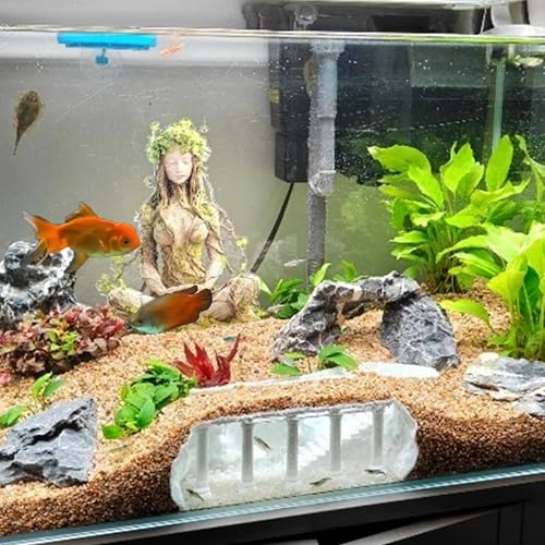 LIYAOLI Aquarium Ornaments Cave Tunnel with Viewing Ports | Fish Tank Decoration Hideout for Pleco, Shrimp & Corydoras | Substrate-Friendly Design & Sinking Base (S - Roman Columns - White) - color: S - Roman Columns - White