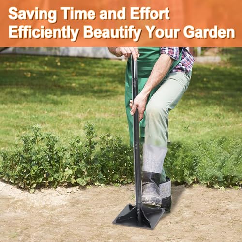Heavy-Duty Steel Tamper, 8x8 Inch Laborsaving Ergonomic Hand Soil Tamper, Garden Landscaping Tool for Ground & Gravel Leveling Dirt Compactor, 48 Inches Total - style: 8x8 Inches