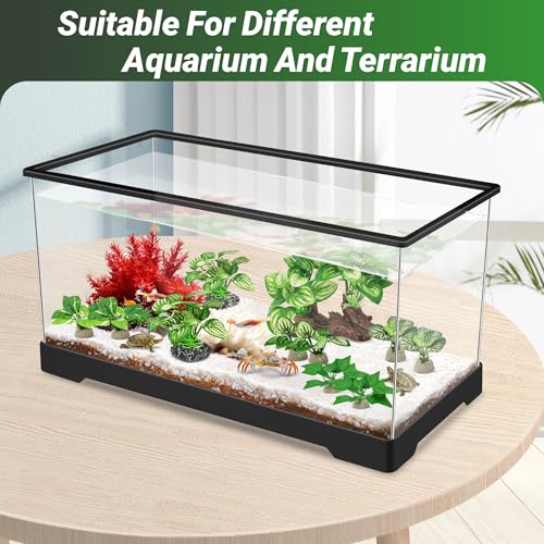 GOZILLA Silk Fish Tank Plants,Reptile Artificial Plant,Reptile Plants for Terrarium,Aquarium Decorations Accessories Set,Resin Driftwood Artificial Silk Aquarium Plant for Fish Tank.(11PCS/B-Set) - color: 11pcs/B-set