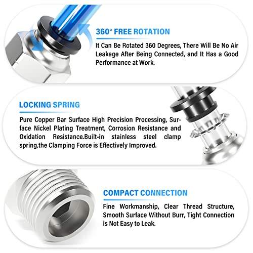 TAILONZ PNEUMATIC Male Straight 3/8 Inch Tube OD x 3/8 Inch NPT Thread Push to Connect Fittings PC-3/8-N3 (Pack of 20) - size: 3/8"OD x 3/8"NPT