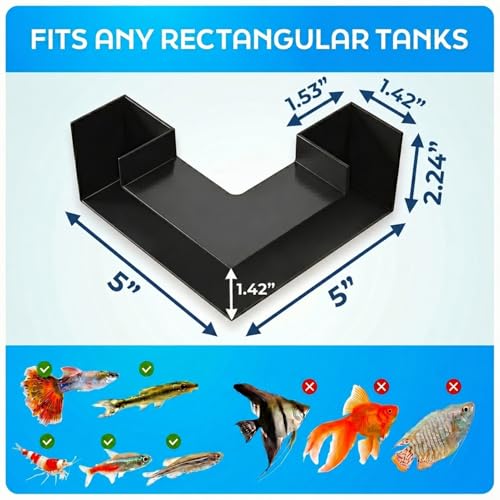 Aquarium Underground Tunnel 5", Dual-Entrance Fish Tank Cave & Aquarium Cave with Clear Viewing Window, ABS Shrimp Hideout, Substrate Buried Decor for Betta, Loaches, Corydoras, Black - color: Style A Black