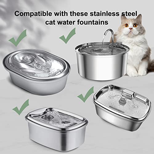Cat Fountain Filters - 16 Filters with 16 Sponges Replacement for Stainless Steel Pet Fountain - size: 16 Filters& 16 Sponges