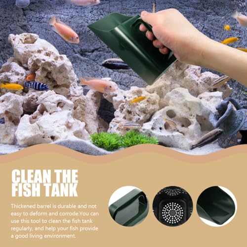 Balacoo Aquarium Sand Cleaner: Plastic Fish Tank Cleaner - Thickened Aquarium Sand Scoop, Cleaning Pan Scoop Shovel for Home Fish Tank Garden - Black
