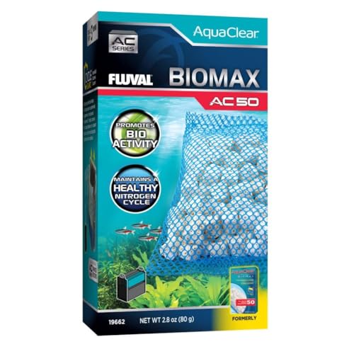 Fluval - BIOMAX for AC50 Power Filter, 2.8 oz / 80 g – for Use in Freshwater & Saltwater Aquariums - size: AC50 (New) 1-Pack