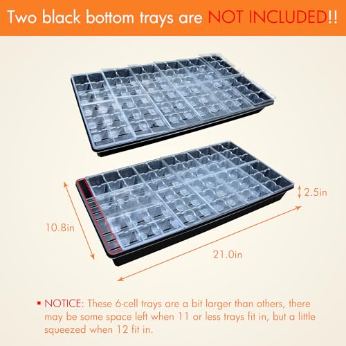 Gardzen 120 Pack 6-Cell Seed Starting Tray for Seedlings, Plant Starter Trays with Drainage Holes for Seed Germination, 5.4x3.7 inches, Clear - color: Clear, size: 120 Pcs
