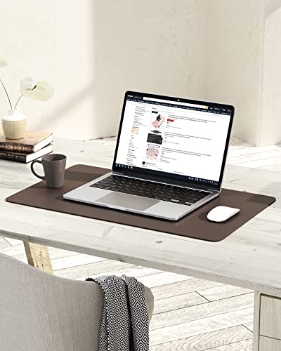 YSAGi Non-Slip Leather Desk Pad, Waterproof Laptop Computer Desk Keyboard Mat, Table Protector Blotter Mat, Large Mouse Pad for Office/Work/Home/Decor(Dark Brown, 23.6" x 13.7") - color: Dark Brown, size: 23.6" x 13.7"