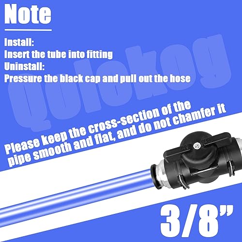 Pneumatic Valve 3/8 inch Push to Connect Fittings Ball Valve Air Flow Control Valve Air Quick Connect Air Line Fittings (5Pcs) - size: 3/8" Tube OD