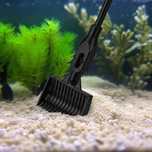 6-in-1 Aquarium Cleaning Tool Aquarium Algae Scraper for Fish Tank Including Fish Brush Sand Rake Pad Sponge Telescopic Handle Multi-Usage Aquariums Glass Cleaner Set for Slatwater Freshwater