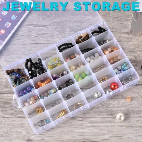 Clear Visible Plastic Storage Box with Removable Dividers, 36 Grids, Suitable for Jewelry, Screws Hardware Accessories Organizer, Crafts, Fishing Tackle - size: 36Grids 1pcs