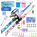 Kids Fishing Pole, Portable Telescopic Kids Fishing Poles for Boys and Girls, Fishing Rod and Reel Combo Kit with Tackle Box, and Fishing Net, Best Fishing Pole for Toddler Youth - color: Blue+Light Pink