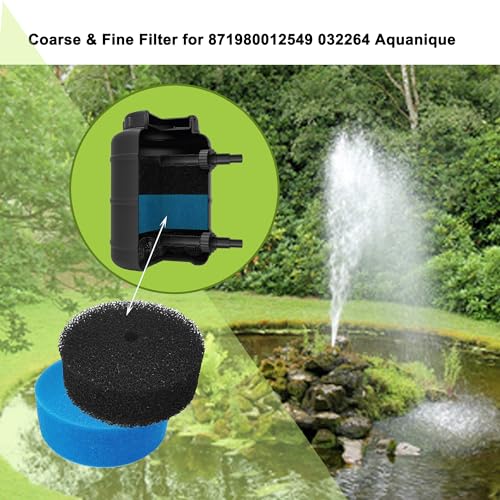871980012549 032264 Blue and Black Sponge Filters Replacement for Pond Pump Pre-Filter Qfp900 and Qfp1250Uv Filter Pads