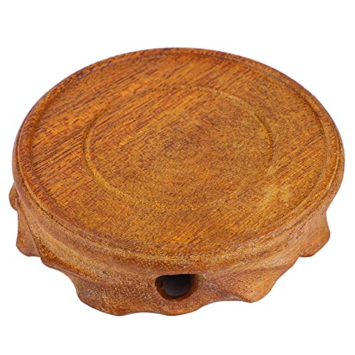 Solid Wood Round Pedestal Wooden Display Stand Vintage Home Decor for Tea Cups Potted Plants Fish Tanks with Retro Style Compact Size 3.5 Inch Inner Diameter (Green Inner Diameter 9 Height - size: Green inner diameter 9 height 2.5 cm