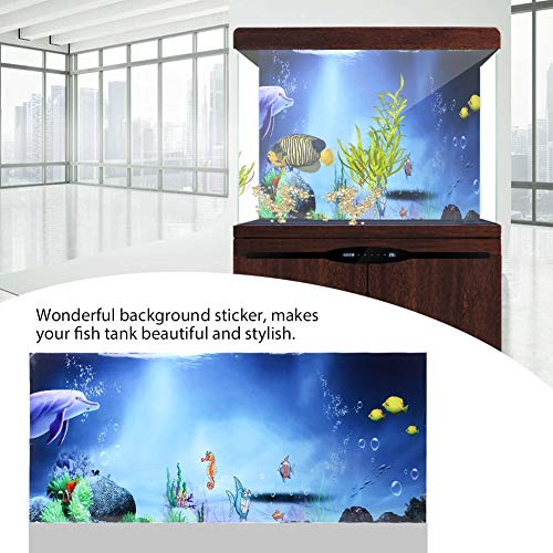 Aquarium Background Wall Sticker, PVC Self Adhesive Fish Tank Decoration, Thick Non Glare Fadeless Design with High Transparency for Freshwater and Saltwater (122 * 50cm) - size: 122*50cm