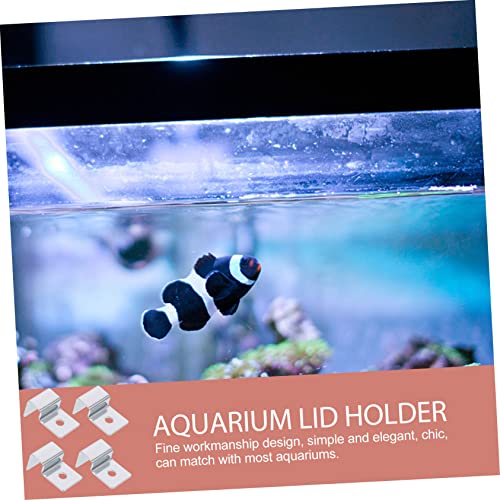 BESPORTBLE 20pcs Stainless Steel Fish Tank Lid Holders Aquarium Glass Cover Racks Easy Installation for Open Tanks Accessories - color: Silverx5pcs, size: 2.3X1.5X0.1CMx5pcs
