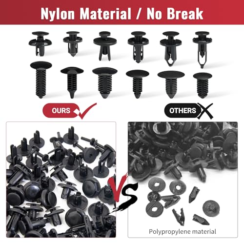 240 Pcs Car Bumper Retainer Clips Plastic Rivets Fasteners Push Retainer Kit - 12 Most Popular Sizes Auto Push Pin Rivets Set -Door Trim Panel Fender Clips for GM Ford Toyota Honda Chrysler - size: 240 Pcs