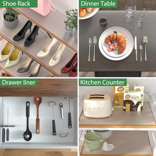 Anoak Shelf Liner Cabinet Liner, Non Adhesive Drawer Liner, Washable 17.5 Inch x 10 FT(120 Inch) Waterproof Durable Non-Slip Shelf Liner for Kitchen, Drawer, Refrigerator - size: 17.5"W x 120"L