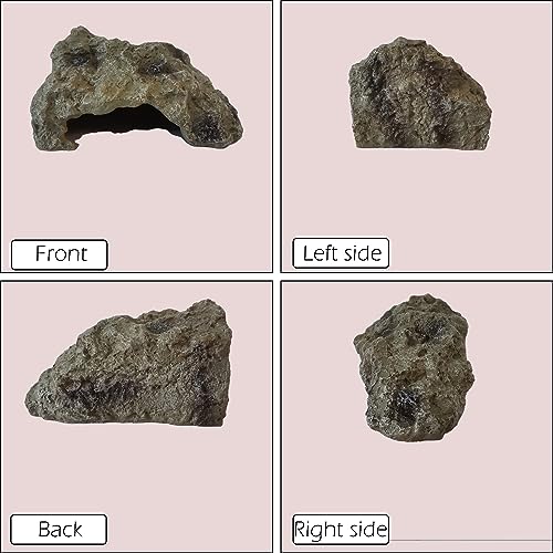IBWell Resin Leopard Gecko Hide, True to Nature Reptile Rock for Bearded Dragon Hideout Snake Hides for Ball Pythons, Tortoise House Terrarium DÉCor - Small