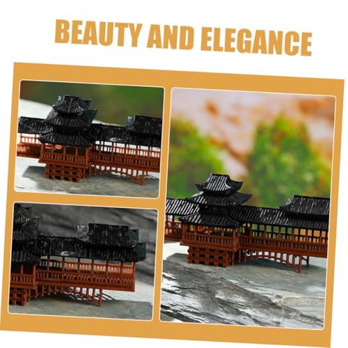 Mini Pavilion Ornament Elegant Micro Landscape Bridge for Zen Garden Bonsai and Aquarium Decor Versatile Plastic Decoration for Fairytale Gardens and Dollhouses